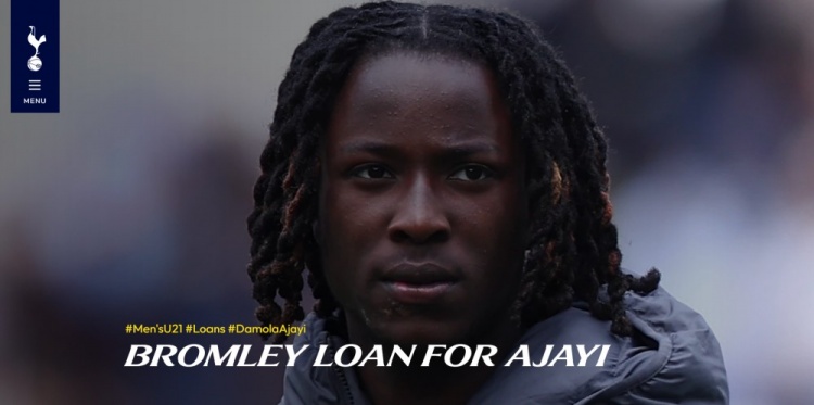 半岛体育官网-热刺官方：前锋阿贾伊租借加盟英乙球队布罗姆利至本赛季结束